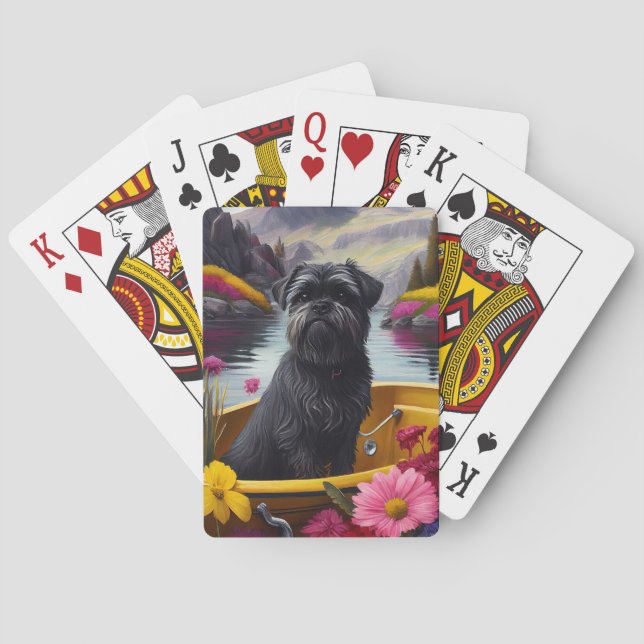 Affenpinscher Hund på en Paddle: ett Sceniskt Även Casinokort (Baksidan)