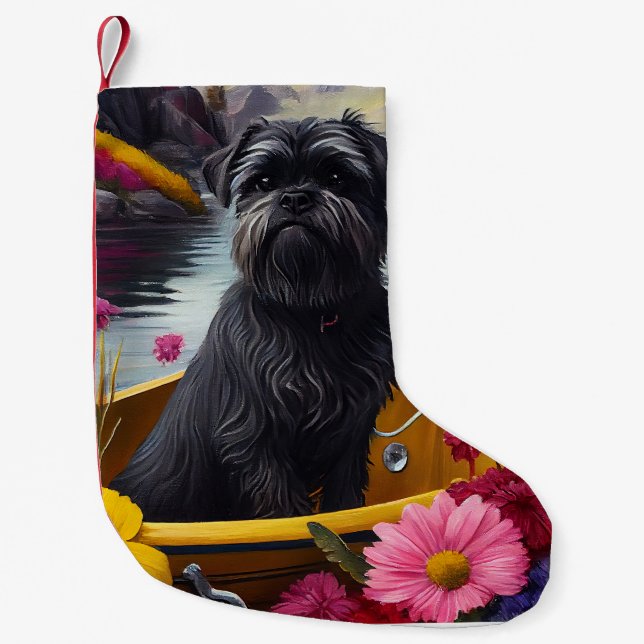 Affenpinscher Hund på en Paddle: ett Sceniskt Även Liten Julstrumpa (Framsidan)