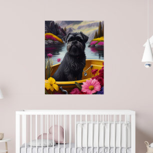 Affenpinscher Hund på en Paddle: ett Sceniskt Även Poster