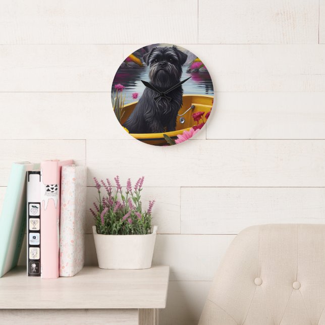 Affenpinscher Hund på en Paddle: ett Sceniskt Även Stor Klocka (Läsesal)