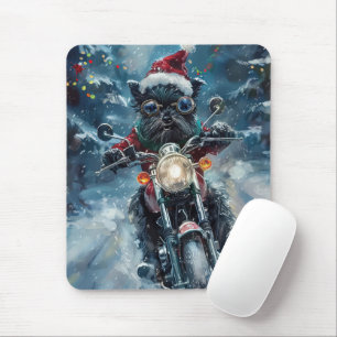 Affenpinscher Hund Ridning Motorcykel Jul Musmatta