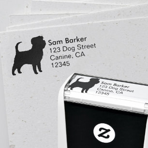 Affenpinscher Hund Silhouette-Returadress Självfärgande Stämpel