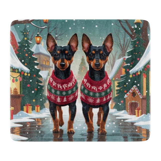 Affenpinscher Hundar Jul Snö Högtid (Framsidan)