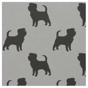 Affenpinscher Hundras Silhuetter Mönstrad Tyg