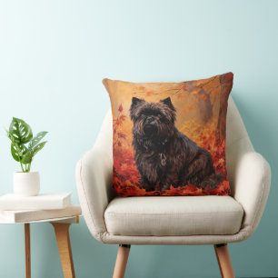 Affenpinscher i Höst löv Fall Inspired Kudde