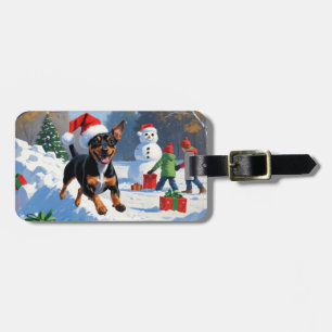 Affenpinscher jul Festive Snö Scene Bagagebricka
