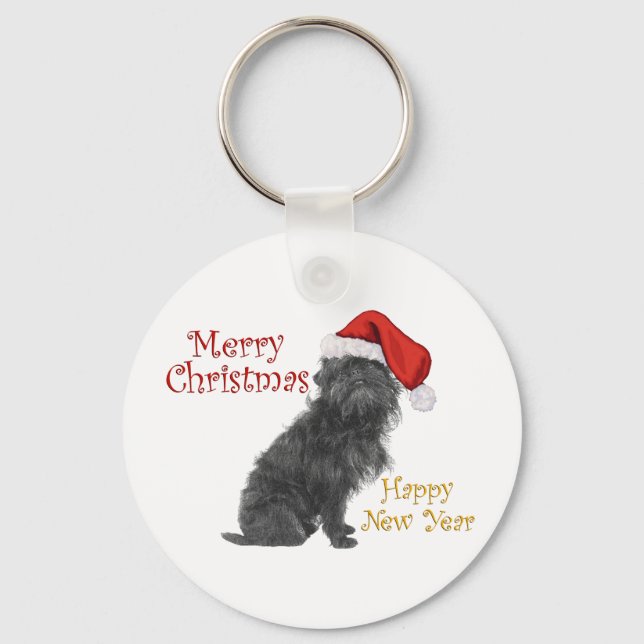 Affenpinscher jul nyckelring (Framsida)