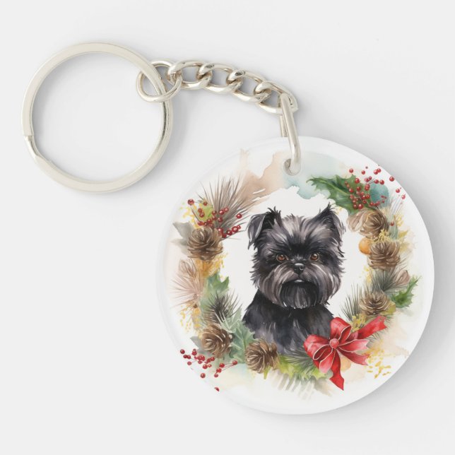 Affenpinscher Jul Utandning Festive Valp (Framsidan)