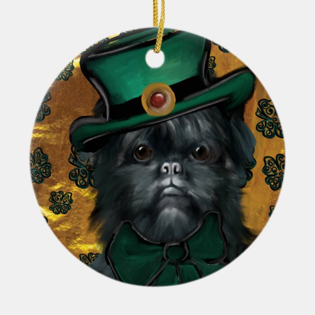 Affenpinscher Julgransprydnad Keramik (Framsidan)