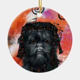 Affenpinscher Julgransprydnad Keramik