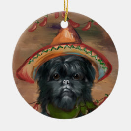 Affenpinscher Julgransprydnad Keramik