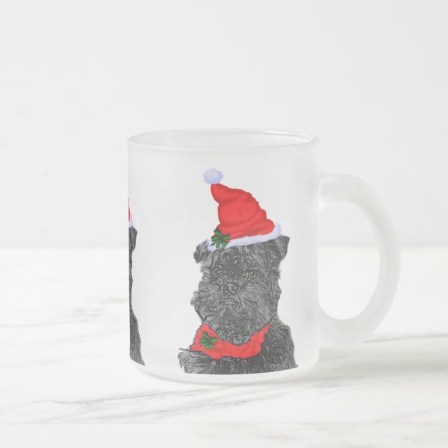 Affenpinscher julklappar frostad glasmugg (Höger)