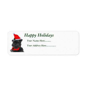 Affenpinscher julklappar, Glad helg, ... Returadress Etikett