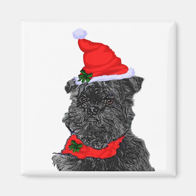 Affenpinscher julklappar magnet (Framsidan)