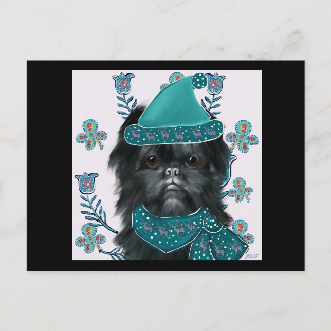 Affenpinscher-Kanvastryck Vykort (Framsida)