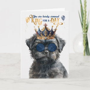 Affenpinscher Kung för en daglig födelsedag Kort