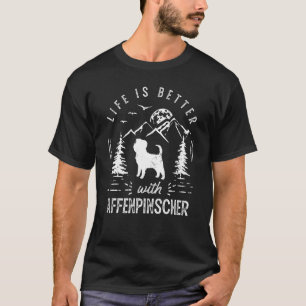 Affenpinscher Life Better Mamma Pappa Hund T Shirt