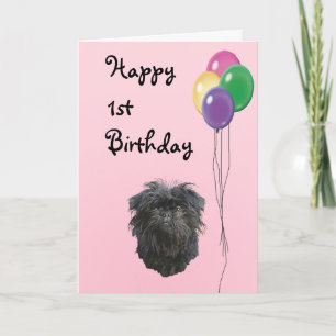 Affenpinscher Lycklig 1:a födelsedag Kort