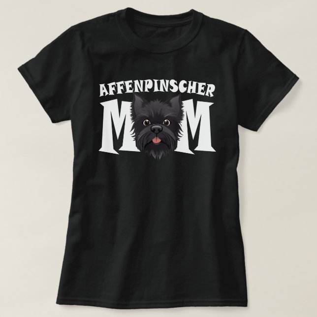 Affenpinscher Mamma Cute Affen Mors dag Puppy Hund T Shirt (Design framsida)