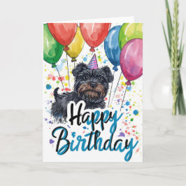 Affenpinscher med Balloons Birthday Kort