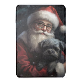 Affenpinscher med Jultomten julafton Badrumsmatta