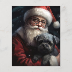 Affenpinscher med Jultomten julafton Flygblad