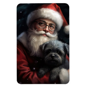 Affenpinscher med Jultomten julafton Magnet