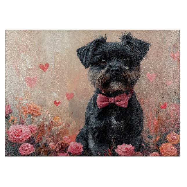 Affenpinscher med rosor - Alla hjärtans dag (Framsidan)