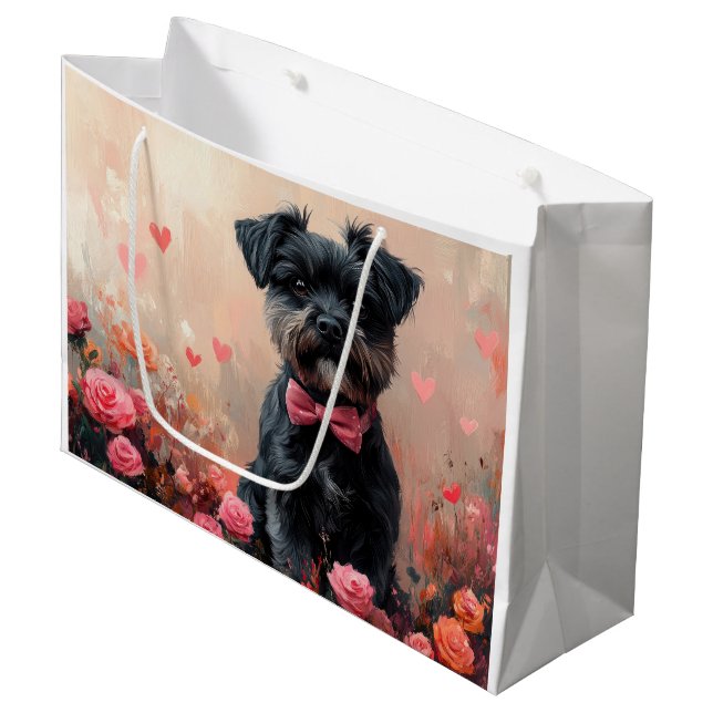 Affenpinscher med rosor - Alla hjärtans dag (Framsidan Vinklad)
