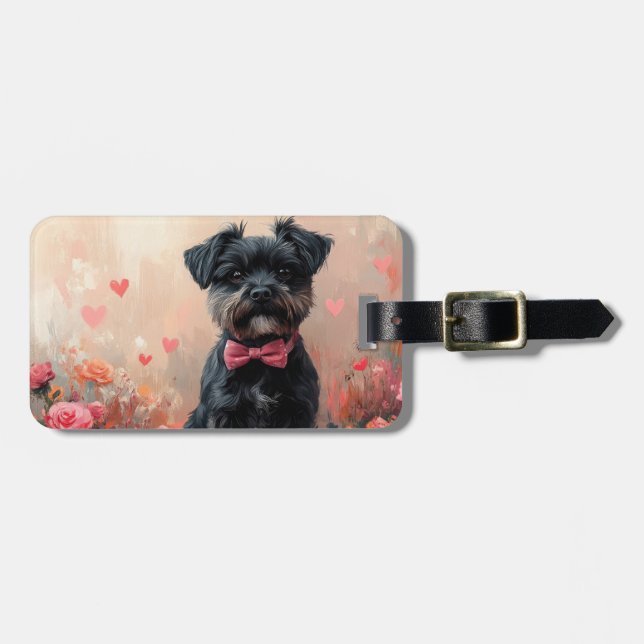 Affenpinscher med rosor - Alla hjärtans dag Bagagebricka (Horisontell Framsida)