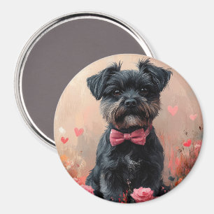 Affenpinscher med rosor - Alla hjärtans dag Magnet
