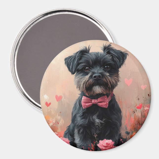 Affenpinscher med rosor - Alla hjärtans dag Magnet (Front/Back)