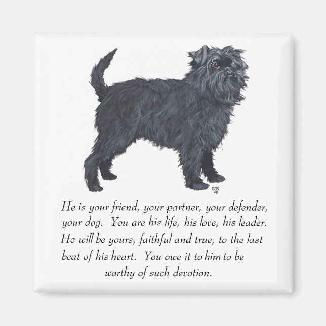 Affenpinscher-minne Magnet (Framsidan)