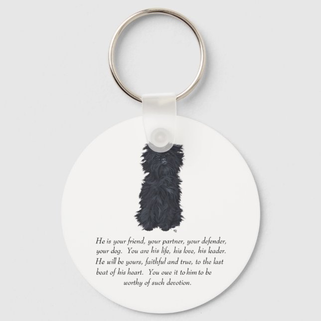 Affenpinscher-minne Nyckelring (Framsida)