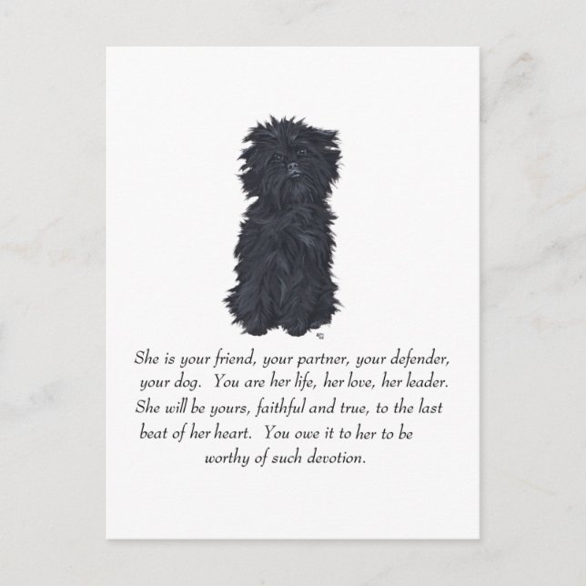 Affenpinscher Minne Vykort (Framsida)