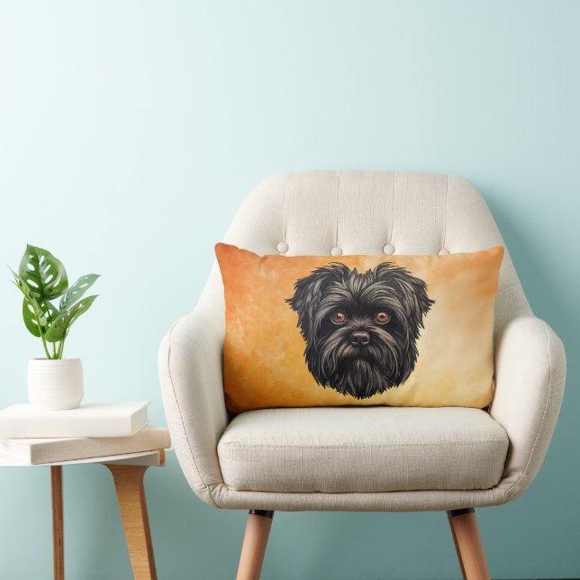 Affenpinscher Monkey Dog Affens Terrier Lumbarkudde (Stol)