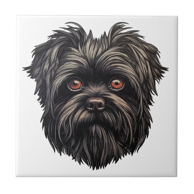 Affenpinscher Monkey Hund Affens Terrier Kakelplatta (Framsidan)