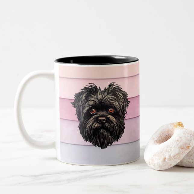 Affenpinscher Monkey Hund Affens Terrier Två-Tonad Mugg (Med munk)