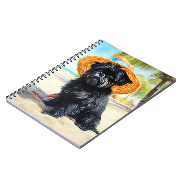 Affenpinscher på Beach, sommargåva till hundälskar Anteckningsbok (Vänstra Sidan)