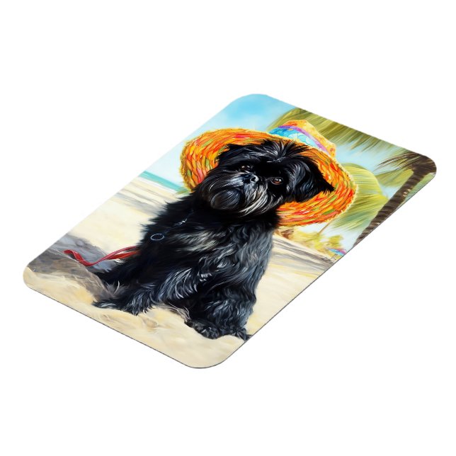 Affenpinscher på Beach, sommargåva till hundälskar Magnet (Vänstra Sidan)
