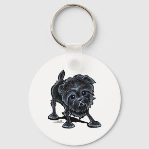 Affenpinscher på lek nyckelring
