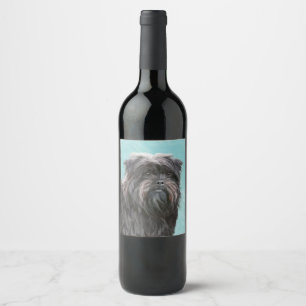 Affenpinscher Paes - Cute Original Hund Art Vinflaska Etikett