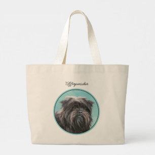 Affenpinscher Painting Black and Silver Hund Art Jumbo Tygkasse