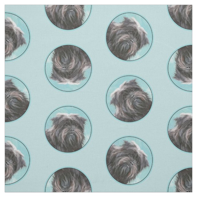 Affenpinscher Painting Black and Silver Hund Art Tyg (Provkarta)