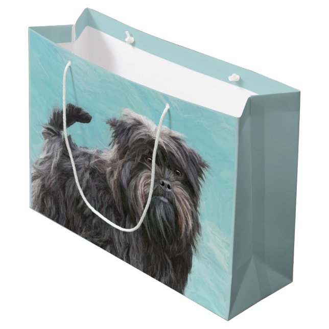 Affenpinscher Painting - Cute Original Hund Art (Framsidan Vinklad)