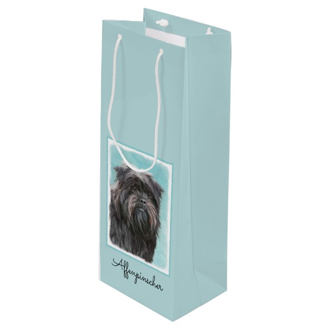 Affenpinscher Painting - Cute Original Hund Art (Framsidan Vinklad)