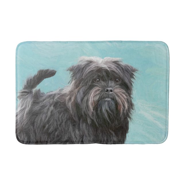Affenpinscher Painting - Cute Original Hund Art Badrumsmatta (Framsidan)
