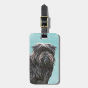 Affenpinscher Painting - Cute Original Hund Art Bagagebricka