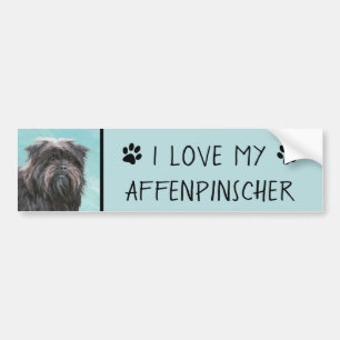 Affenpinscher Painting - Cute Original Hund Art Bildekal