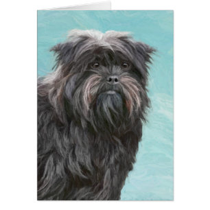 Affenpinscher Painting - Cute Original Hund Art Hälsningskort